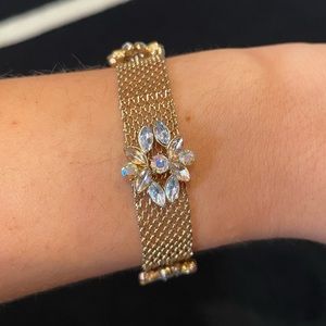 Gold Flower Mesh Adjustable Bracelet